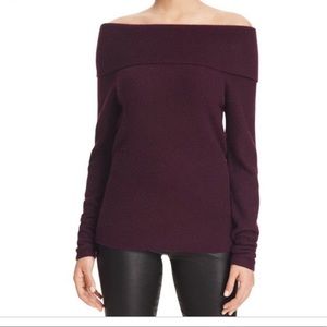 The Limited purple off the shoulder sweater.
